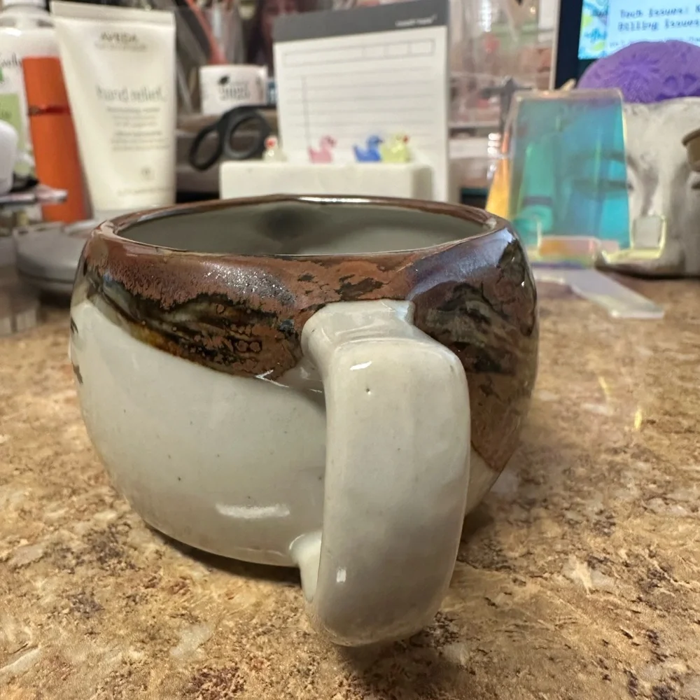 charming vintage stoneware anthropomorphic teacup